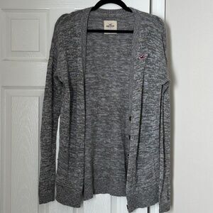 Hollister Classic Cardigan Size Small Heather Gray Button Down